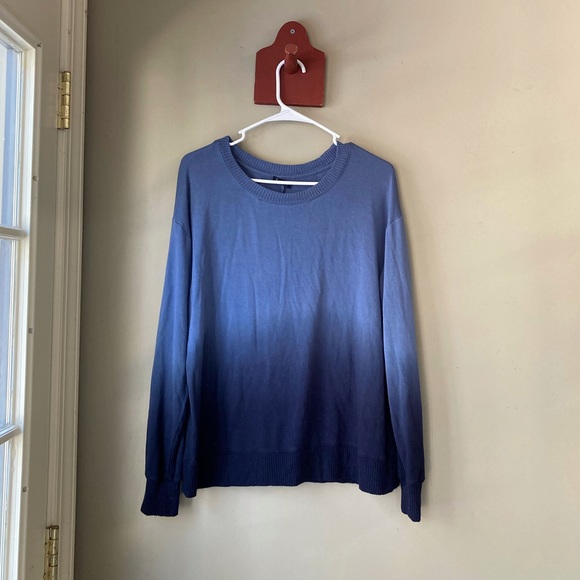 Splendid Blue Tie Dye Oversized Soft Long Sleeve Pullover Crewneck Top M - Picture 1 of 6